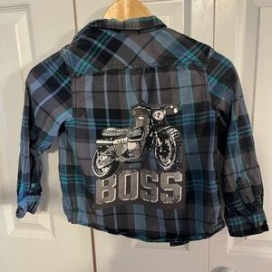 Upcycled kids flannel shirt